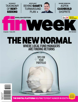 Financial magazine cover with bell jar containing a white piggy bank with a mask on