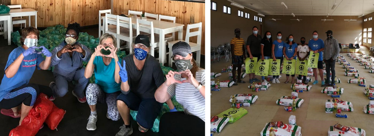 local South African citizens participating in food parcel distribution during the Covid-19 crisis