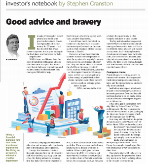 screen shot of magazine article talking about financial advisors and the financial services industry