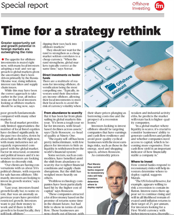 Time-for-a strategy-rethink_Financial Mail-Paul-Marais_NFB_Asset_Management Financial Mail article clipping on investment strategies regarding offshore investing