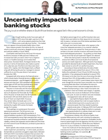 Uncertainty impacts local banking stocks 